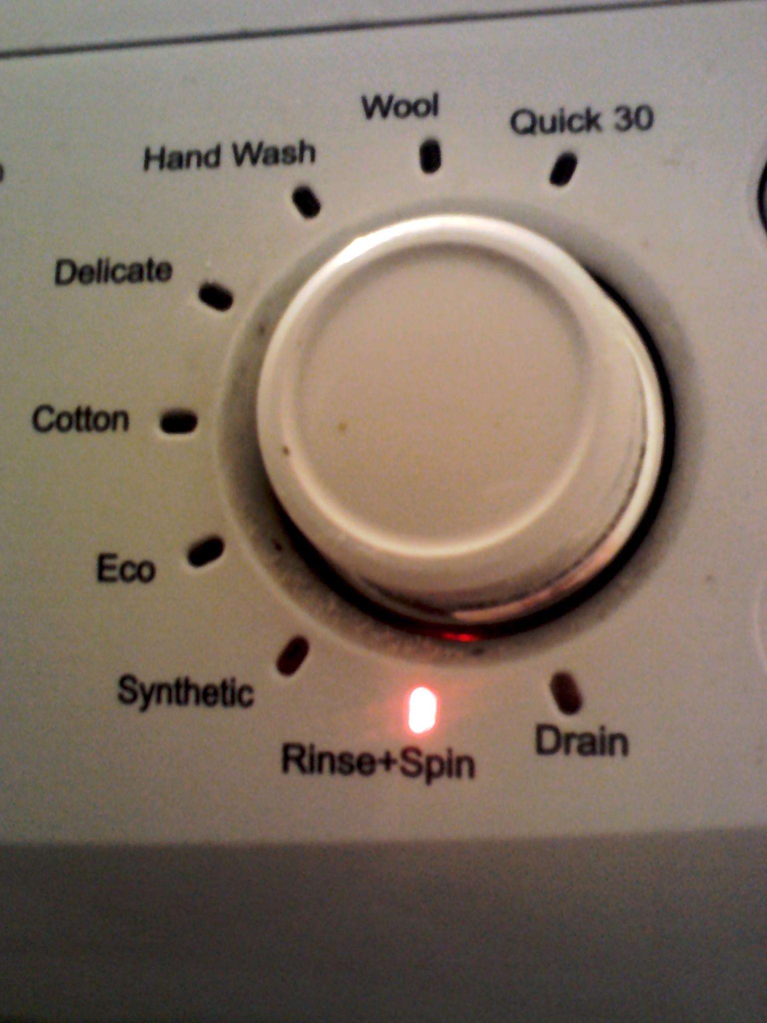 حيث انني في اغلب الحالات اختار الاختيار Rinse+spin لتصبين الملابس عندما