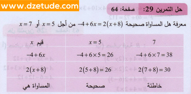 حل تمرين 29 صفحة 64 رياضيات السنة الثانية متوسط - الجيل الثاني